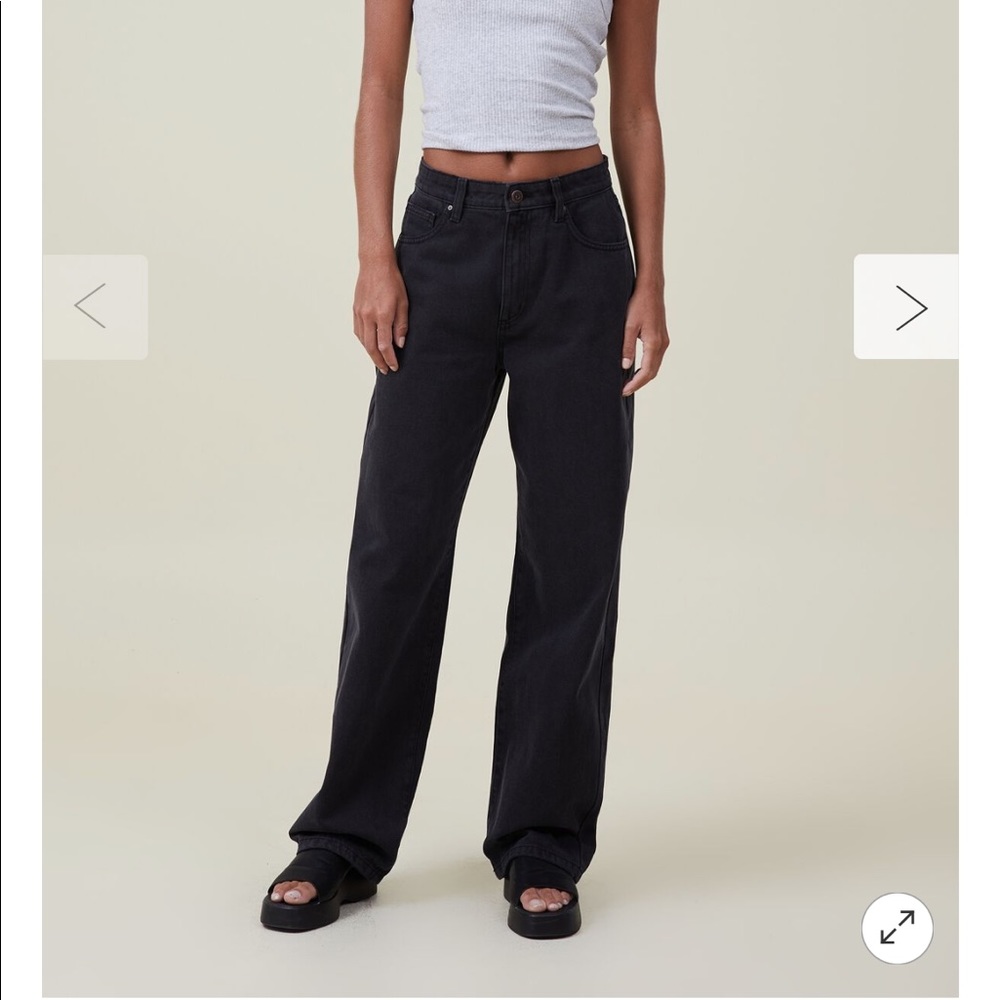 Cotton On relaxed wide leg black jean